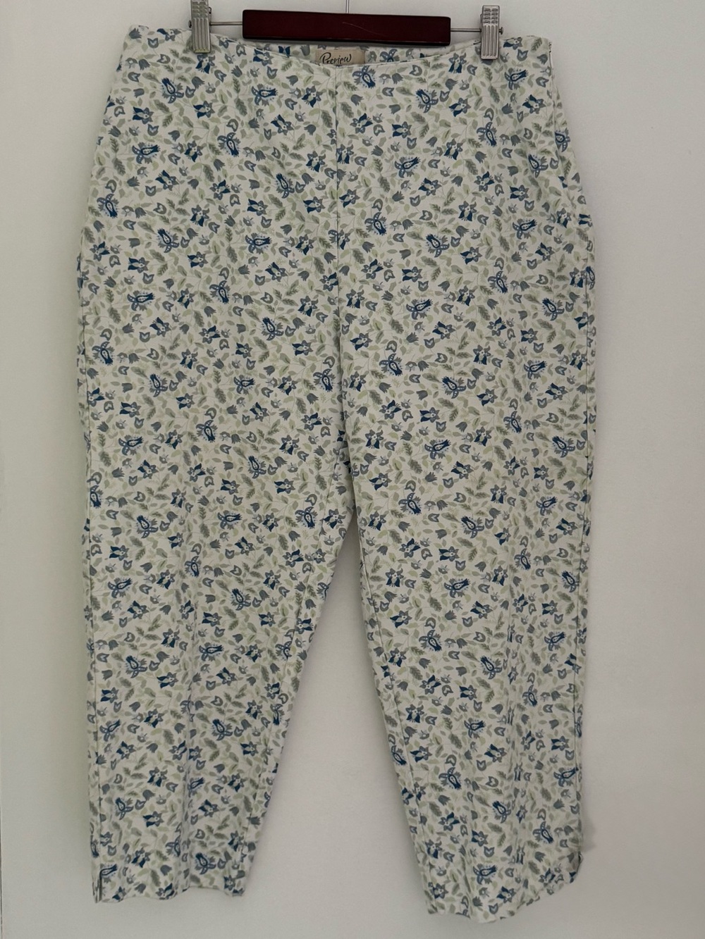 Preview International Blue & Cream Cropped Floral Pants